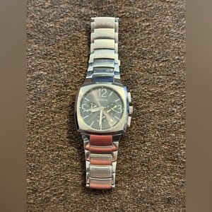 Breil Silver and Black Chronograph Watch TW0766 Preloved needs a battery read